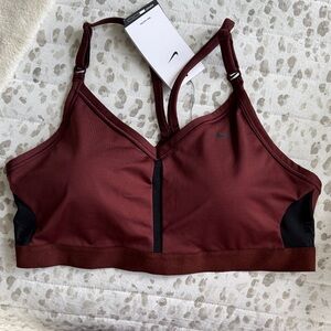 Nike Women's Maroon Adjustable-Strap Sports Bra
